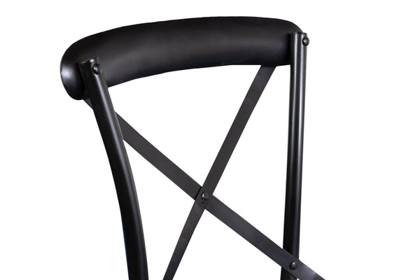 Porter Designs Porter Odeon Gray Metal Dining Chairs Set Of 2 - Elegant X Back Design For Chic Dining Spaces Gray Metal 07-196-02-5174