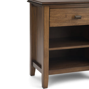 English Elm Artisan Bedside Table - Rustic Natural Aged Brown, Handcrafted Charm & Practical Storage For Any Space B136P158108