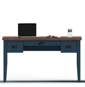 Legends Furniture Bridgevine Home Nantucket 53 Inch Writing Desk, No Assembly Required, Blue Denim And Whiskey Finish Blue Denim And Whiskey, Blue Poplar Solids And Okoume Veneers With Knotty Alder Top Nt6210.Bwk