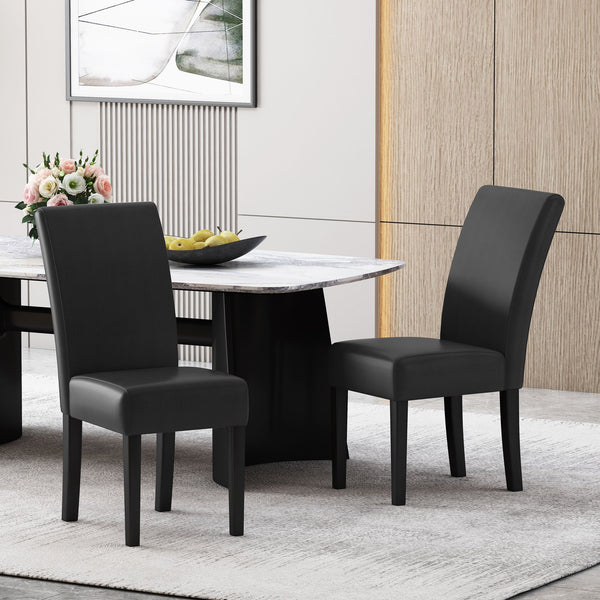English Elm Dining Chair Set of 2 Upholstered Rubberwood Legs Minimalist Contemporary Seating 60162.00PUMDNT