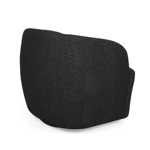 English Elm Christopher Knight Home® - Swivel Upholstered Accent Chair with Plush Fabric Comfort and 360° Rotation for Living Rooms Black 74240.00BLKBCL