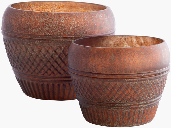 Surya Mandawa Candleholder Decorative Accent - Elegant High-quality Glass Centerpiece For Home Décor Metallic ,Copper Glass Mwa001-set