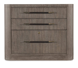 Hooker Furniture Modern Mood Lateral File With Wire-Brushed Oak, Leather-Wrapped Pulls, Locking Pendaflex Drawer, Mink Finish 6850-10466-89