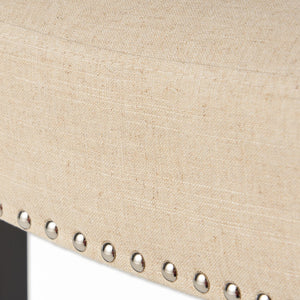 English Elm Christopher Knight Home® - Barstools Beige set of 2 with Rivet Accent, Upholstered Fabric Cushion, Durable Wood Frame, Versatile 56695.00