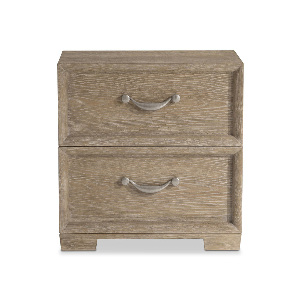 Bernhardt Bernhardt Aventura Nightstand With Soft-Close Drawers, Usb Charging, White Oak Grain, 28"W 318226