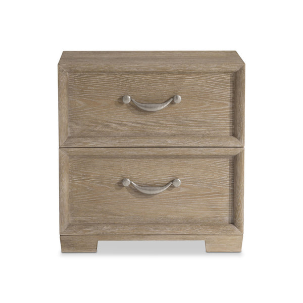 Bernhardt Bernhardt Aventura Nightstand With Soft-Close Drawers, Usb Charging, White Oak Grain, 28"W 318226