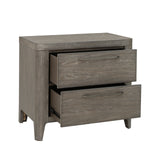 Scott Living Home Griffith Two Drawer Nightstand Gray with Light Wood Finish P367DJ140 Pulaski Furniture