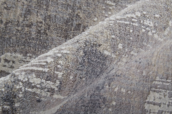 Feizy Rugs Lennon Abstract Distressed Rug - Durable Polyester & Polypropylene For Sophisticated Home Décor Taupe,Tan,Blue Polyester,Polypropylene Len39g1fgrybluc00