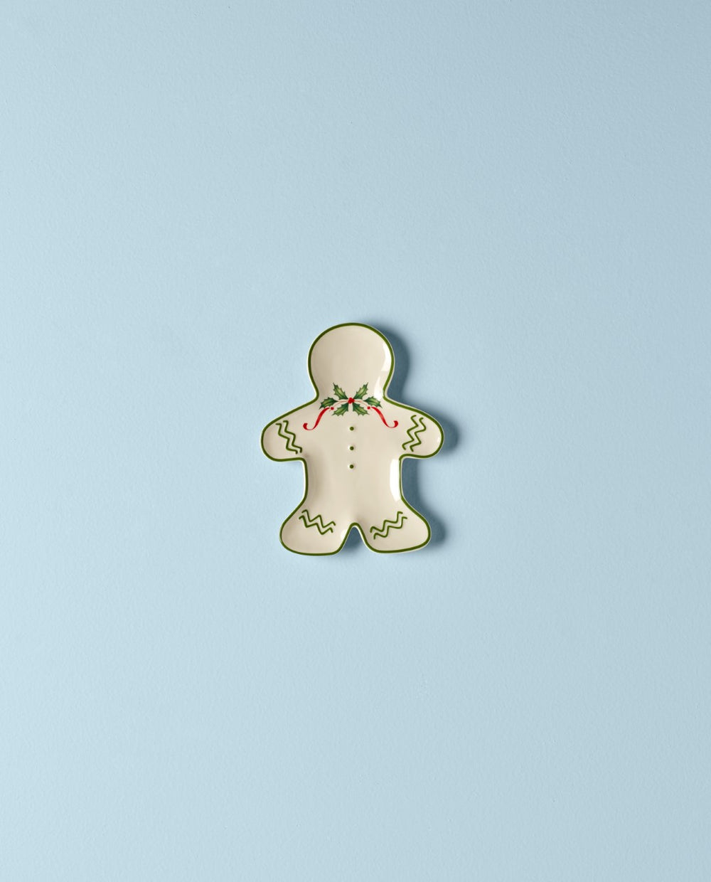 Lenox Holiday Gingerbread Man Accent Plate Red & Green, IVORY PORCELAIN 887060