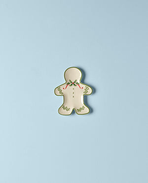 Lenox Holiday Gingerbread Man Accent Plate Red & Green, IVORY PORCELAIN 887060