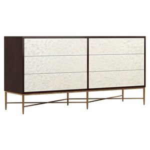 Bernhardt Bernhardt Adagio Dresser With Capiz Shell Fronts, Espresso Cherry Veneer & Bronze Steel Base Modern Elegance 353052