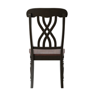 Homelegance By Top-Line Antonio Two-Tone Antique Dining Chairs (Set of 2) Black Rubberwood