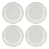 Lenox French Perle Groove Dessert Plates, Set of 4 White, WHITE STONEWARE 895720