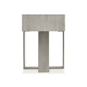 Bernhardt Bernhardt Tempo Nightstand With Wire-Brushed Oak, Satin Nickel Aluminum Base, Soft-Close Drawer & Usb Charging 346219L