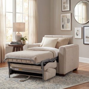 Hooker Furniture Griffin Twin Sleeper Chair Beige Performance Fabric Transitional Lounge for Guest Rooms SS179-TS01-405