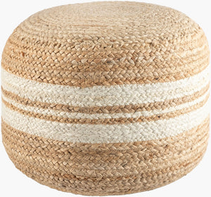 Livabliss Mallows Jute Woven Pouf Handcrafted Cottage Style Footrest for Living Room or Bedroom MWPF001-141818
