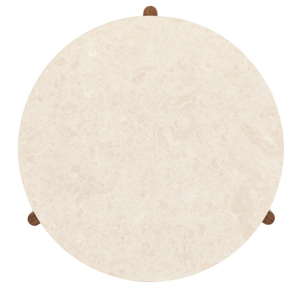 Hooker Furniture Eleana Sculptural Round Cocktail Table With Honed Marble Top, Light Caramel Walnut & Sunlit Bronze Accents 7252-80111-85