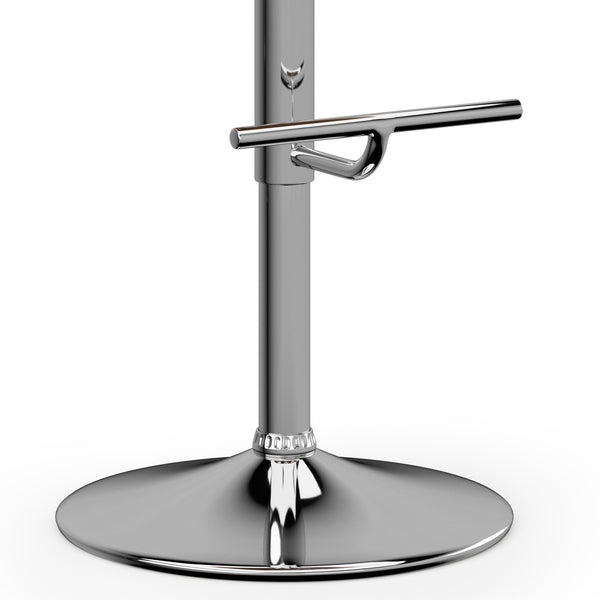 English Elm Amery Mid Century Modern Adjustable Swivel Bar Stool with Walnut Veneer Bentwood Frame & Gas Lift Black B136P158312