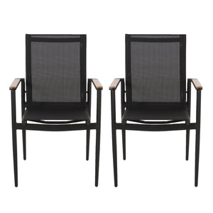 English Elm Christopher Knight Home® - BARRINGTON Dining Chair Natural - Weather-Resistant Aluminum Frame, Mesh Seating & Faux Wood AccentsBARRINGTON Dining Chair Natural - Weather-Resistant Aluminum Frame, Mesh Seating & Faux Wood Accents 73636.00BLK