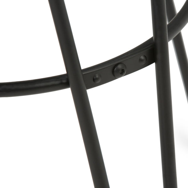 English Elm Simeon - Set Of 2 Industrial-Style 26" Metal Counter Stools With Elmwood Seat In Cocoa Brown/Black B136P159608-GIGA