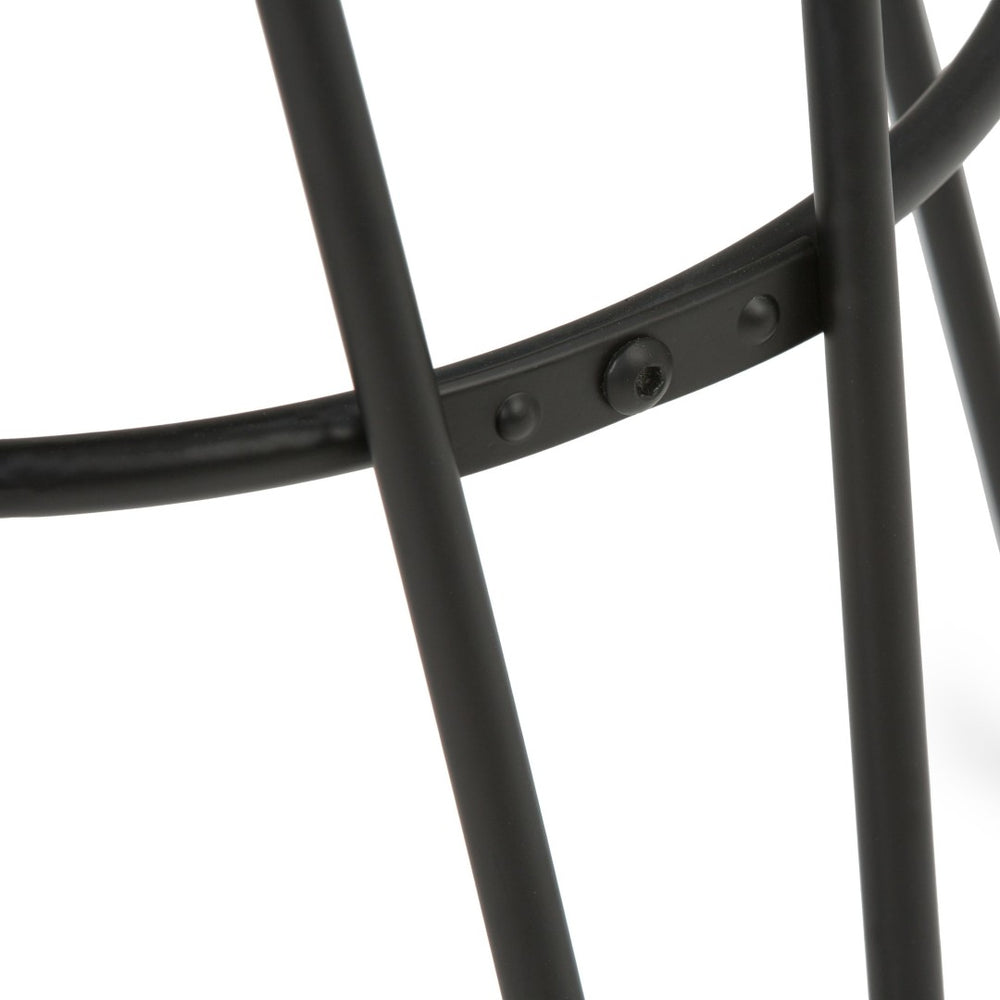 English Elm Simeon - 24" Rustic Metal Counter Stool With Elmwood Seat For Kitchen, Bar, And Living Spaces B136P159606-GIGA