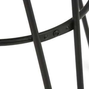 English Elm Simeon - 24" Rustic Metal Counter Stool With Elmwood Seat For Kitchen, Bar, And Living Spaces B136P159606-GIGA