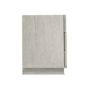 Bernhardt Bernhardt Tempo Nightstand With 3 Push-Open Drawers, Wire-Brushed Oak & Satin Nickel Overlays, Built-In Usb Charging 346232