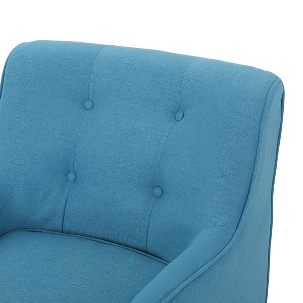 English Elm Arm Chair Tufted Mid-century Accent Seat with Rubberwood Legs for Living Room 60015.00TEL