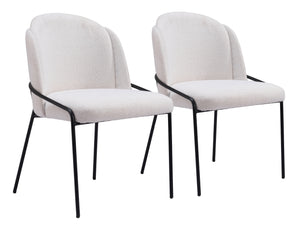 Jambi Dining Chair - Set of 2 Ivory 109965 Zuo Modern