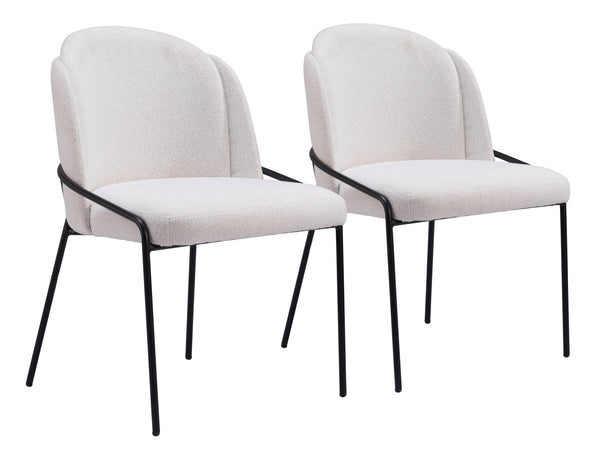 Jambi Dining Chair - Set of 2 Ivory 109965 Zuo Modern