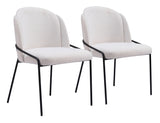 Jambi Dining Chair - Set of 2 Ivory 109965 Zuo Modern