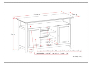English Elm Amherst 54-Inch Solid Wood Tv Media Stand In Fog Grey - Stylish Storage With Cable Management Solutions B136P158375