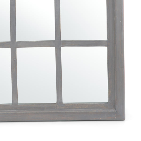 English Elm Christopher Knight Home® - ARCH Window Mirror Grey Wood 48.25x35 Decorative Arched Wall Accent with Rustic Farmhouse Charm and Depth 67057.00