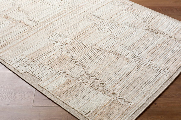 Livabliss Marco Handwoven Cotton Wool Moroccan Geometric Rug Artisan Low Pile Entryway Accent Beige, Cream 5' x 7'6" MXO2300-576