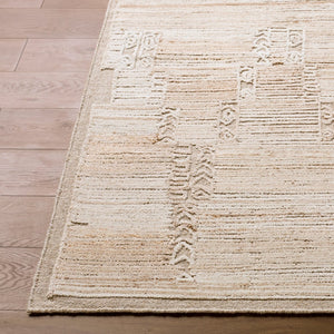 Livabliss Marco Handwoven Cotton Wool Moroccan Geometric Rug Artisan Low Pile Entryway Accent Beige, Cream 5' x 7'6" MXO2300-576