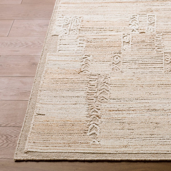 Livabliss Marco Handwoven Cotton Wool Moroccan Geometric Rug Artisan Low Pile Entryway Accent Beige, Cream 5' x 7'6" MXO2300-576