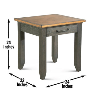 English Elm Steve Silver - Bear - Creek End Table - Brown