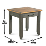 Steve Silver Bear Creek End Table in Brown - Mindi Veneers, Tapered Legs, Drawer Storage - 22 x 24 x 24