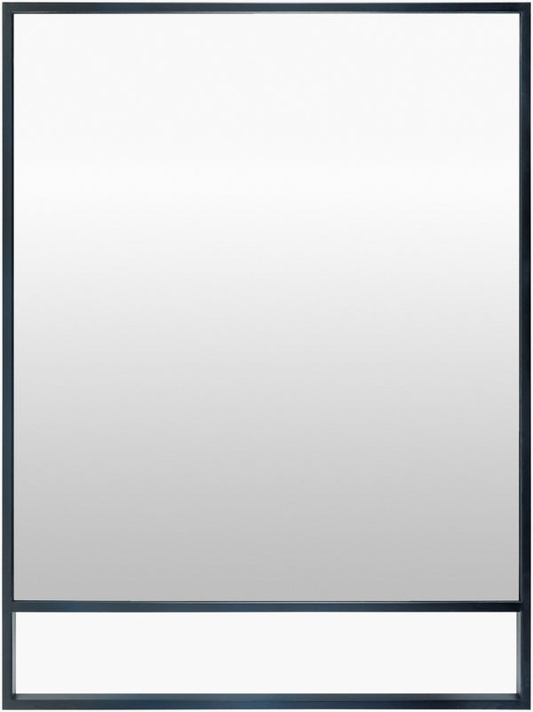 Surya Maxxis Accent Mirror - 26"H X 24"W - Stunning Industrial-rustic Wall Decor To Elevate Your Space Frame, Black Iron Mxs003-4030