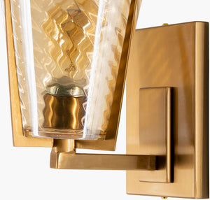 Surya Maxton Elegant 12" Wall Sconce - Stylish Metal & Glass Lighting For Inviting Ambiance In Any Room Fixture, Metallic ,Brass Iron,Glass Mxt-001