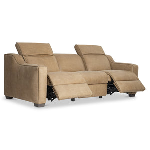 Bernhardt Bernhardt Flynn Power Leather Sofa With Hidden Controls, Pop-Up Headrest & Lift Footrest, Modern Club Style 757RLO