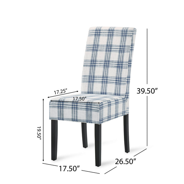 English Elm Christopher Knight Home® - DINING Chair with Plush Fabric Upholstery, Rubberwood Legs, Contemporary Minimalist Comfort and Style Blue+Cream 60162.00DBLUPLD