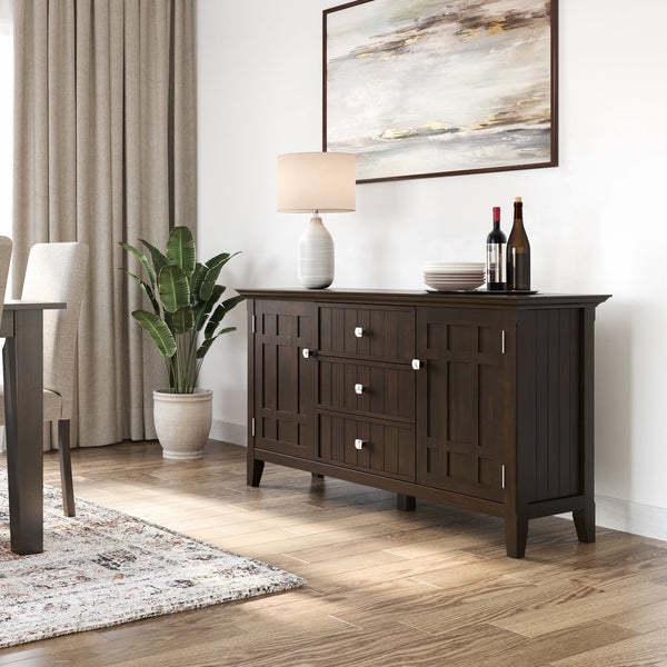 English Elm Bedford Sideboard Buffet - Handcrafted Dark Tobacco Brown Storage With Timeless Transitional Style B136P158488