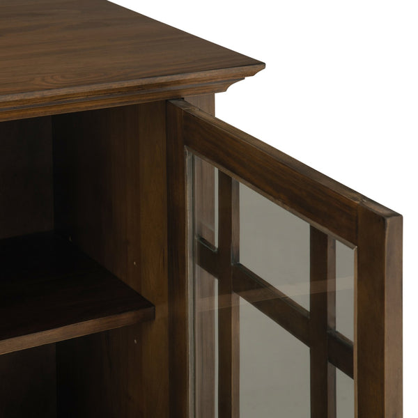 English Elm Bedford Medium Storage Cabinet - Handcrafted Rustic Charm With Adjustable Shelves & Glass Doors B136P158476