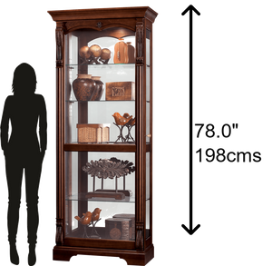 Hekman Furniture 680501 Bernadette Curio Cabinet - Antique Glass Display With Adjustable Shelves & Locking Door Hampton Cherry Bernadette Curio Cabinet 680501