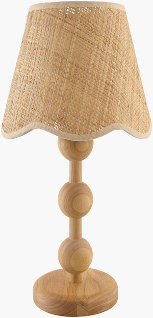 Livabliss Minilya Rubberwood Table Lamp with Seagrass Shade for Cozy Bohemian Interiors MYA-001
