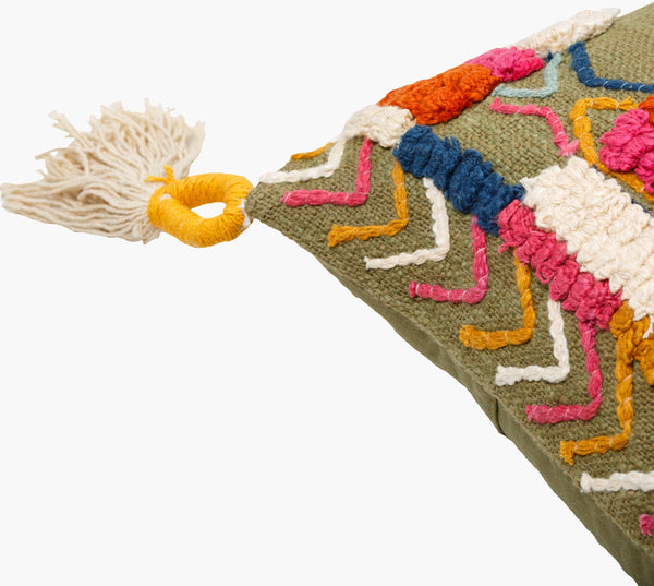 Surya Mystic Bohemian Global Pillow 20” X 20” – Luxurious Cotton Accent For Exotic Home Decor Bliss Dusty Sage Cotton,Cotton Myc002-1818d