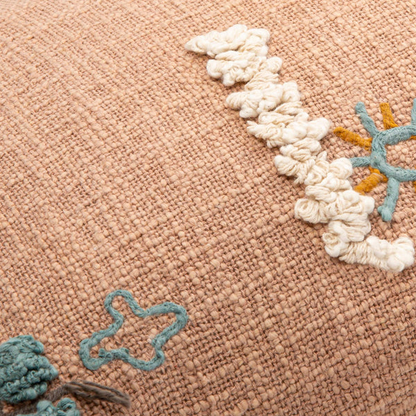 Surya Mystic Bohemian Global Lumbar Pillow - 14"L X 22"W, Luxurious Cotton, Vibrant Design For Home Decor Dusty Pink Cotton,Cotton Myc003-1422