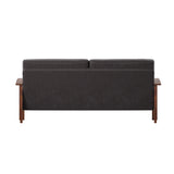 Homelegance By Top-Line Parcell Mission-Style Wood Sofa Brown Rubberwood