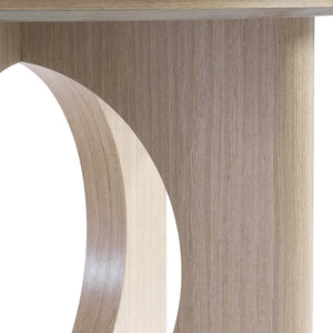 Bernhardt Bernhardt Modulum Sculptural Round Dining Table In Sahara Wood With 20" Leaf, Midcentury-Modern Flair K1821